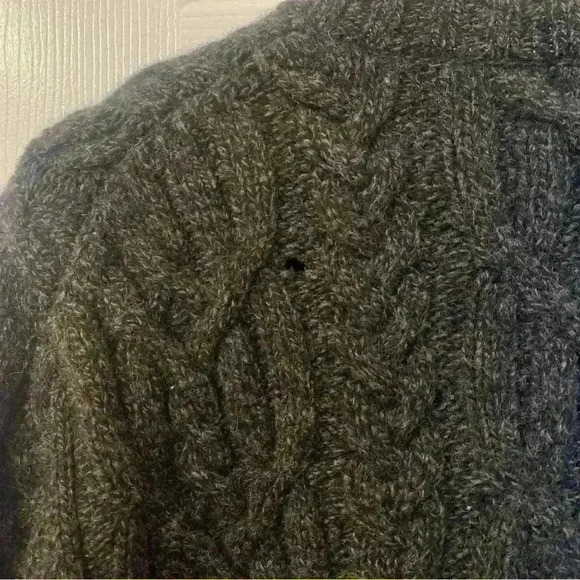 VINTAGE GAP 100% Lambswool Grey Cableknit Sweater Size XL - Picture 9 of 10
